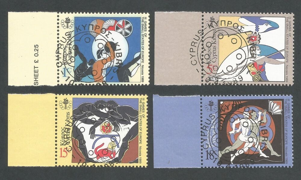 Cyprus Stamps SG 735-38 1989 3rd Small European states games - CTO USED (n5