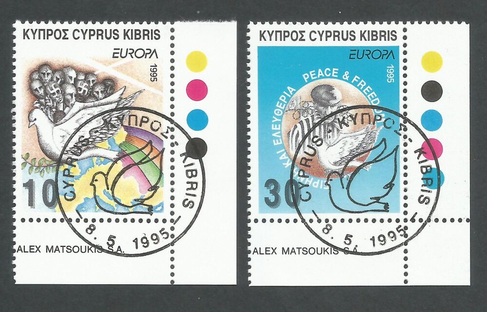 Cyprus Stamps SG 883-84 1995 Europa Peace and Freedom - CTO USED (n530)