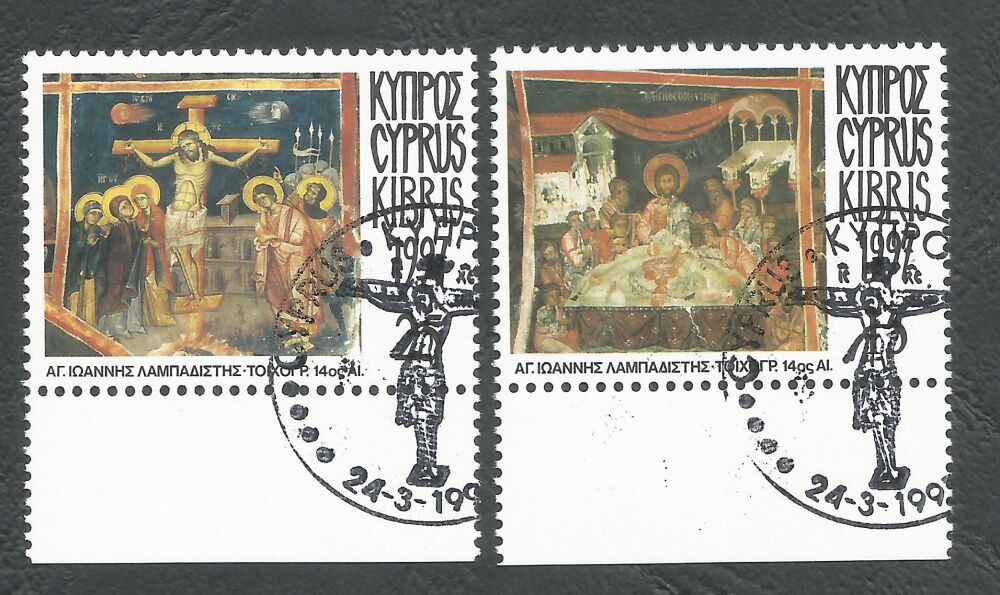 Cyprus Stamps SG 922-23 1997 Easter Passion of Christ - CTO USED (n560)