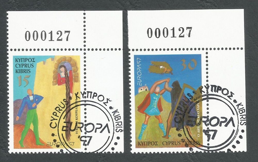 Cyprus Stamps SG 924-25 1997 Europa - Control Numbers CTO USED (n561)