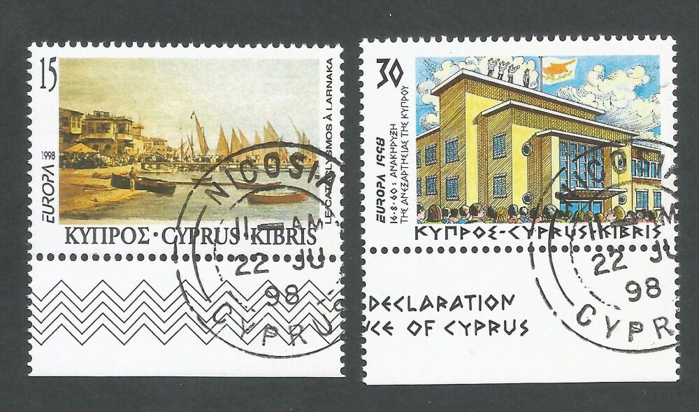 Cyprus Stamps SG 939-40 1998 Europa Festivals - CTO USED (n565)