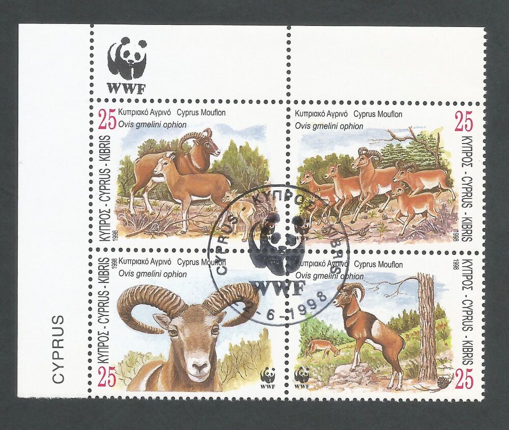 Cyprus Stamps SG 941-44 1998 World Wildlife Fund Mouflon - CTO USED (n580)