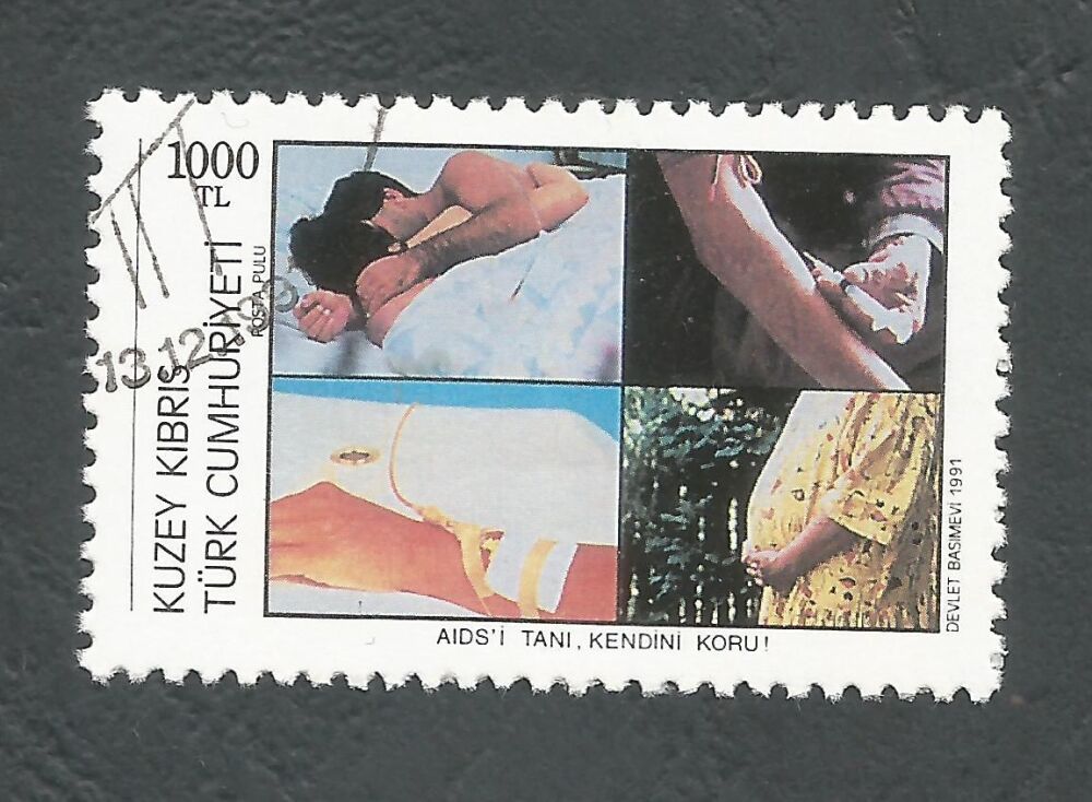 North Cyprus Stamps SG 321 1991 AIDS Day - CTO USED (n592)
