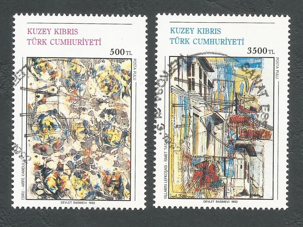 North Cyprus Stamps SG 328-29 1992 Art 11th Series - CTO USED (n595)