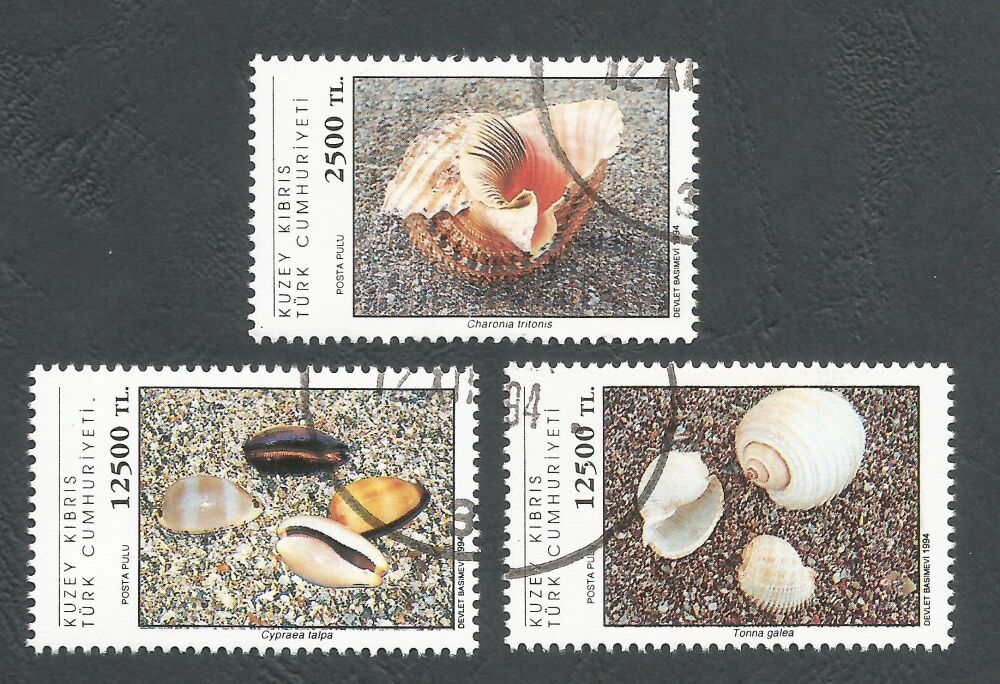 North Cyprus Stamps SG 385-87 1994 Sea Shells - CTO USED (n602)