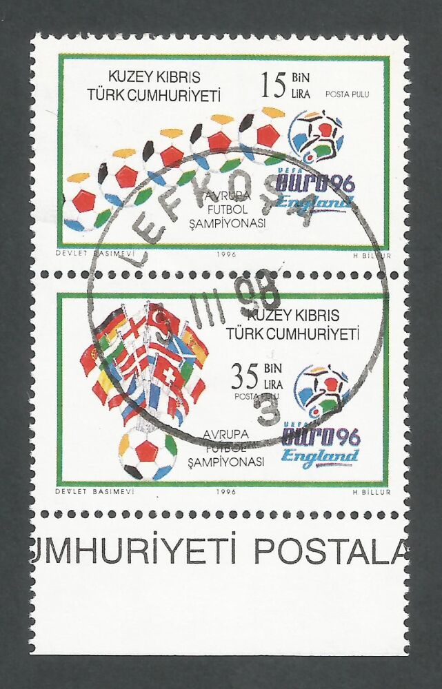 North Cyprus Stamps SG 430-31 1996 Euro 96 Football England - CTO USED (n613)