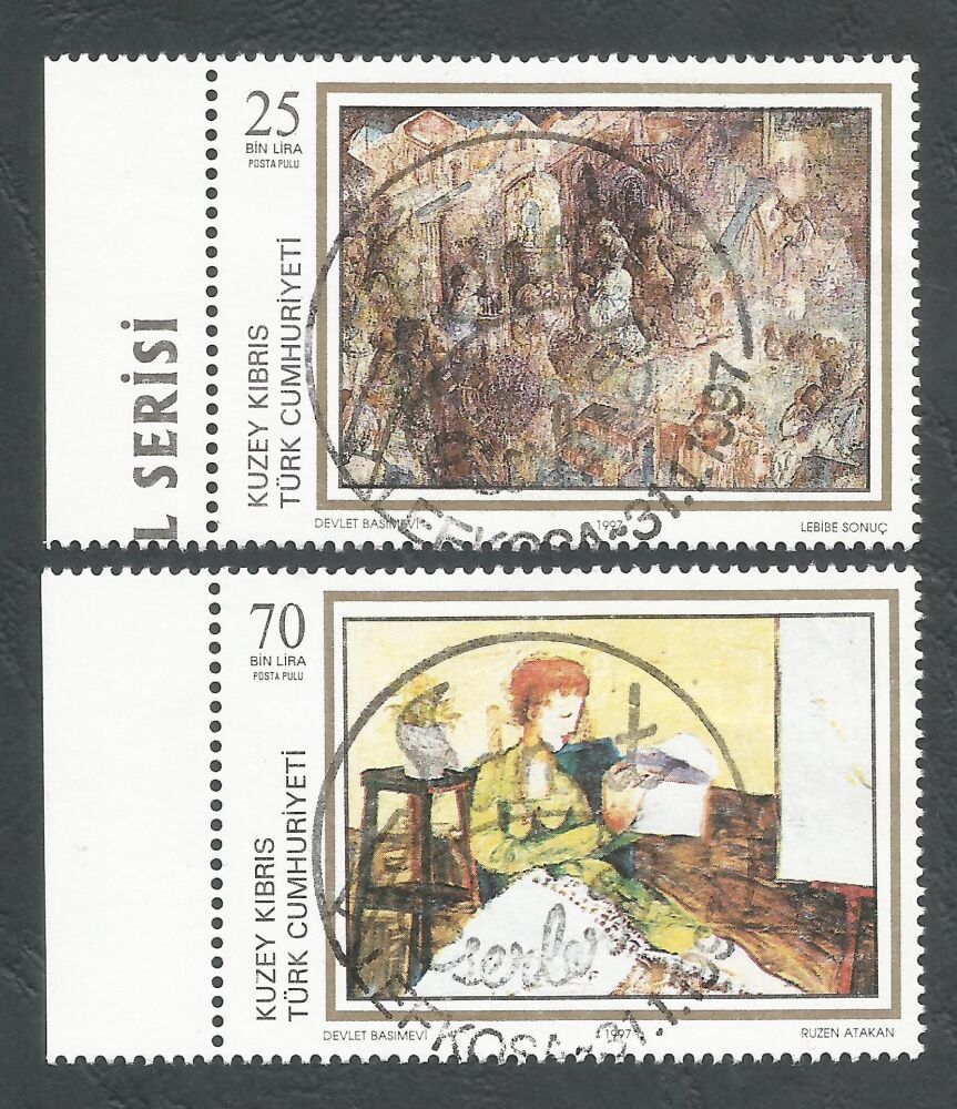 North Cyprus Stamps SG 436-37 1997 Art 13th Series - CTO USED (n616)