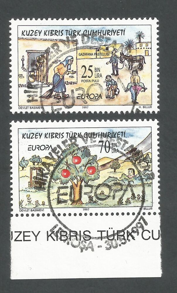 North Cyprus Stamps SG 443-44 1997 Europa Tales and Legends - CTO USED (n618)