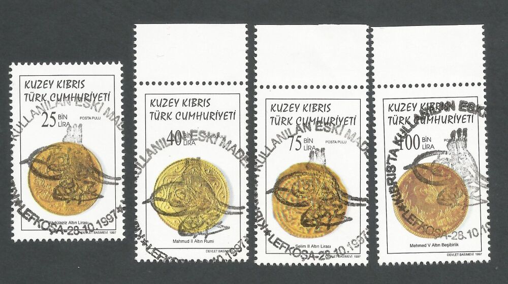 North Cyprus Stamps SG 451-54 1997 Rare Coins - CTO USED (n621)