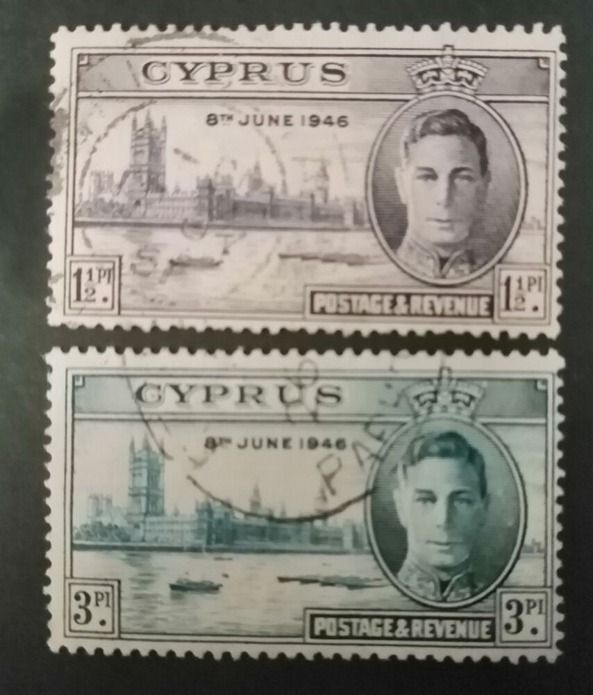 Cyprus Stamps SG 164-65 1946 Victory - USED (n757)