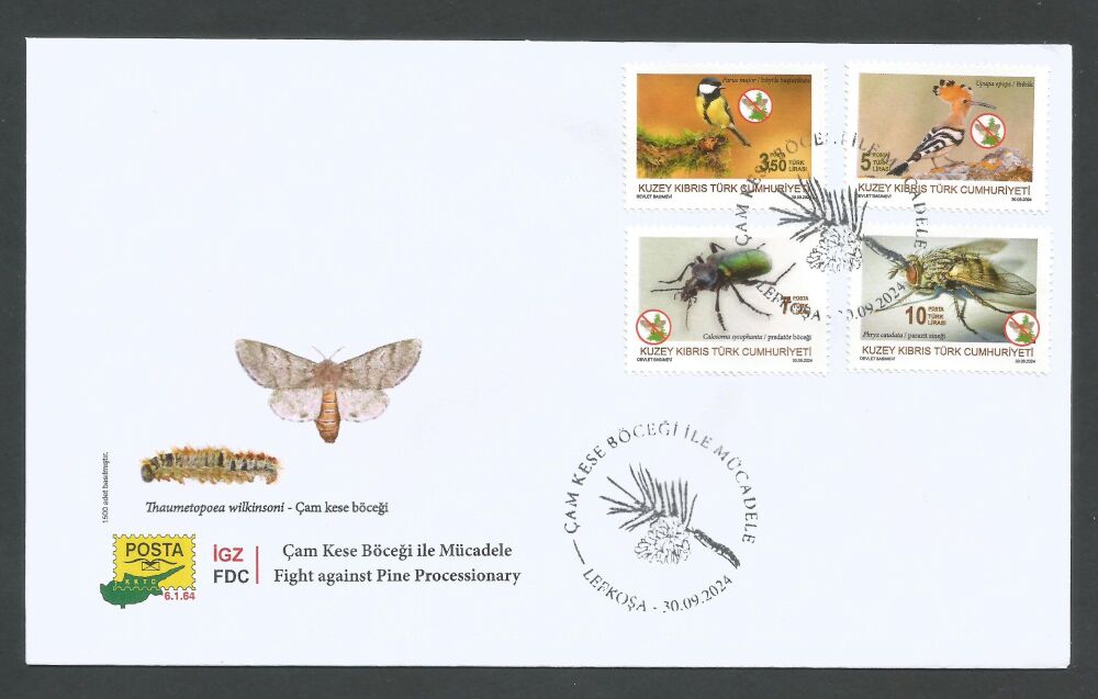 North Cyprus Stamps SG 2024 (g) Fight against Pine Processionary Insects - Official FDC