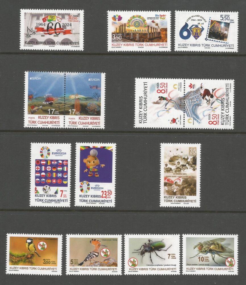 North Cyprus Stamps 2024 Complete Year Set - MINT