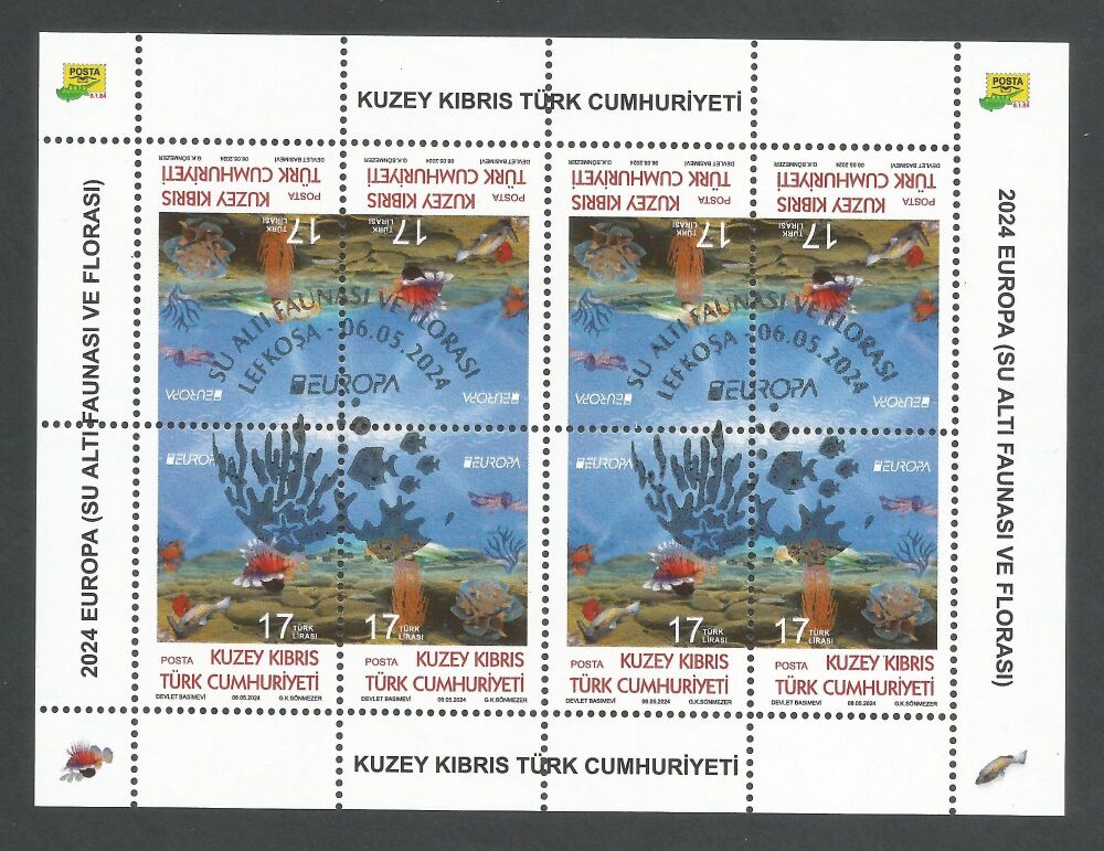 North Cyprus Stamps SG 2024 (c) EUROPA Fauna and Flora - Full Sheet CTO USED (n431)