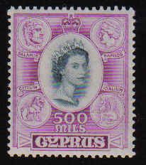 Cyprus Stamps SG 186 1955 500 mils - MLH