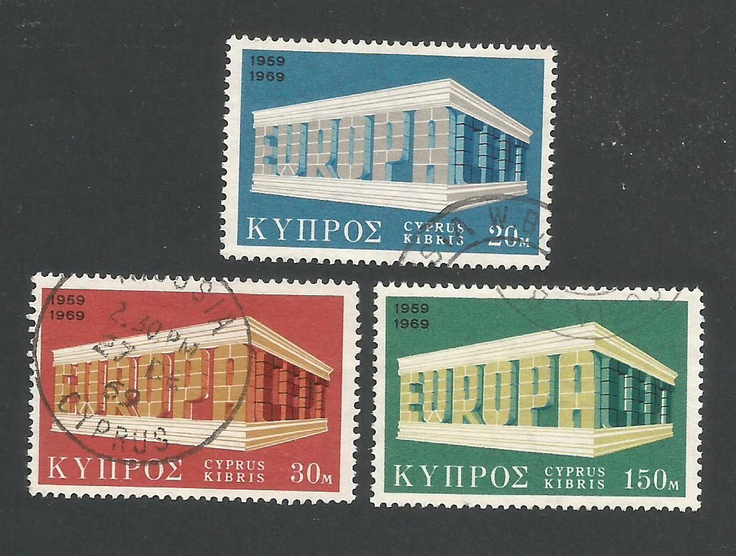 Cyprus Stamps SG 331-33 1969 Europa - USED (l288)