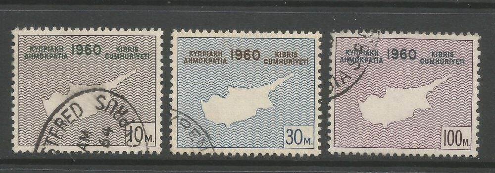 Cyprus Stamps SG 203-05 1960 Maps - USED (n804)