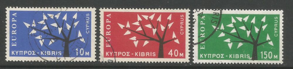 Cyprus Stamps SG 224-26 1963 Europa Tree - USED (n808)