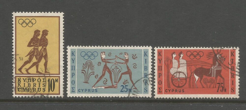 Cyprus Stamps SG 246-48 1964 Tokyo Olympic Games - USED (n821)