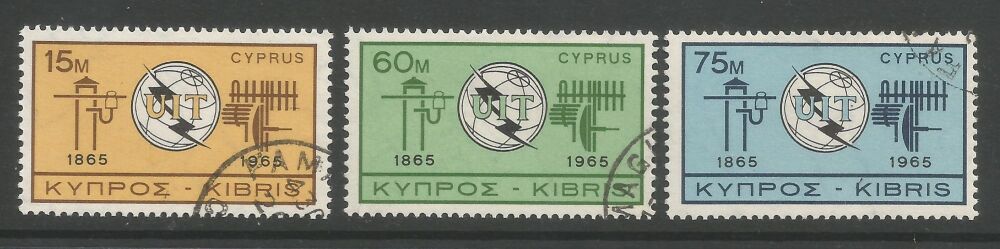 Cyprus Stamps SG 262-64 1965 ITU Centenary - USED (n811)