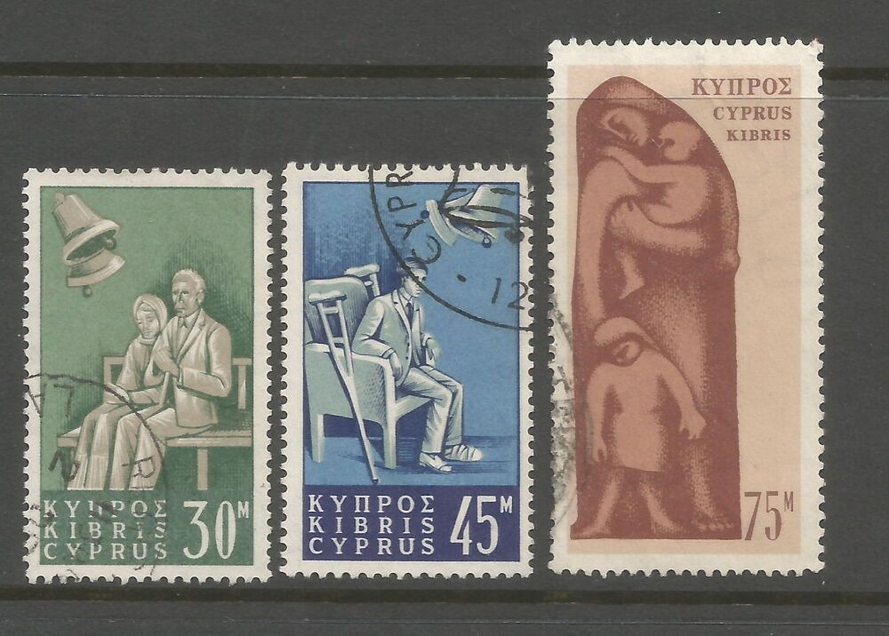 Cyprus Stamps SG 259-61 1965 Social Insurance Law - USED (n835)
