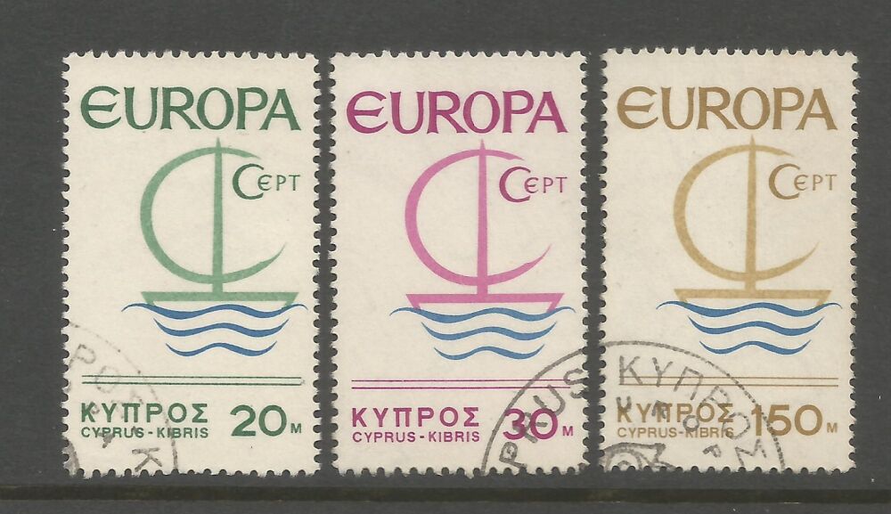 Cyprus Stamps SG 280-82 1966 Europa Ship - USED (n853)