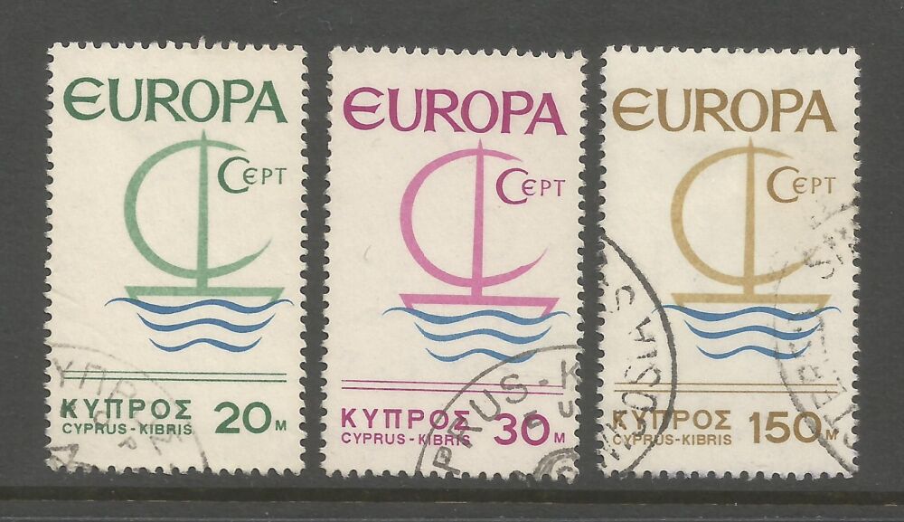 Cyprus Stamps SG 280-82 1966 Europa Ship - USED (n852)