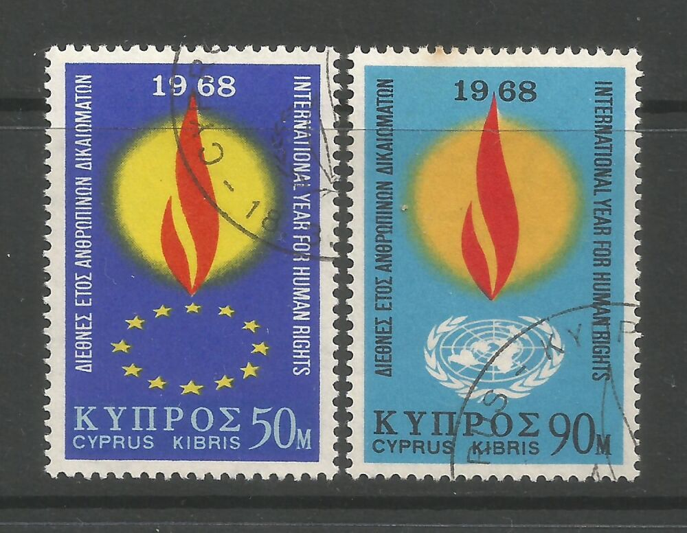 Cyprus Stamps SG 316-17 1968 Human Rights year - USED (n831)