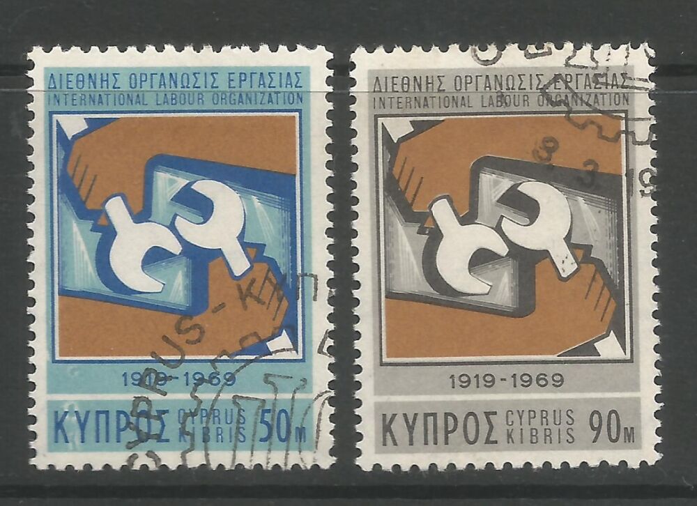 Cyprus Stamps SG 327-28 1969 I.L.O - USED (d671)