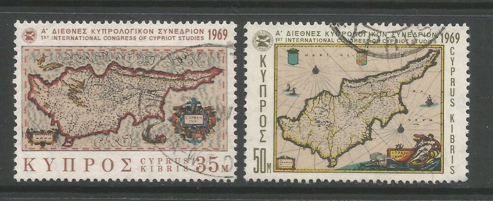 Cyprus Stamps SG 329-30 1969 1st Cypriot Studies - USED (n841)