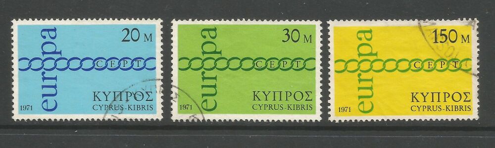 Cyprus Stamps SG 372-74 1971 Europa Chain - USED (n871)