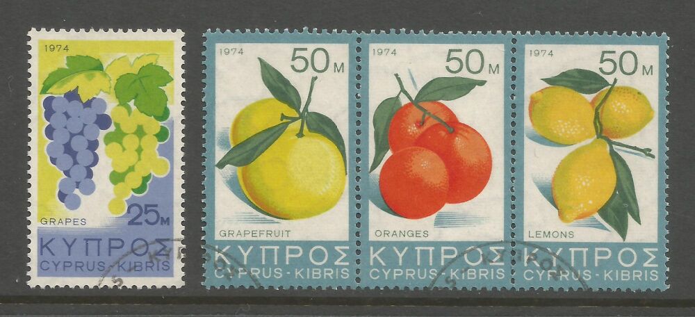 Cyprus Stamps SG 419-22 1974 Fruit - USED (n895)