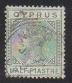 Cyprus Stamps SG 016a 1882 Half Piastre - Used (d366)