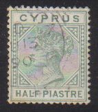 Cyprus Stamps SG 016a 1882 Half Piastre - USED (d367)