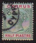 Cyprus Stamps SG 040 1896 Half Piastre - USED (d903)
