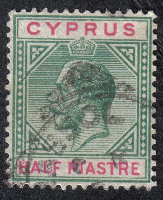 Cyprus Stamps SG 075a 1912 Half Piastre Broken Triangle Error Flaw - USED (h820)