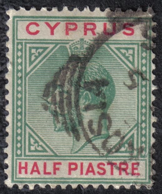 Cyprus Stamps SG 075a 1912 Half Piastre Broken Triangle Error Flaw - USED (h819)