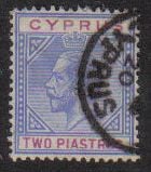 Cyprus Stamps SG 078 1913 Two Piastres - (e460)