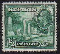 Cyprus Stamps SG 134 1934 1/2 Piastre - USED (e643)