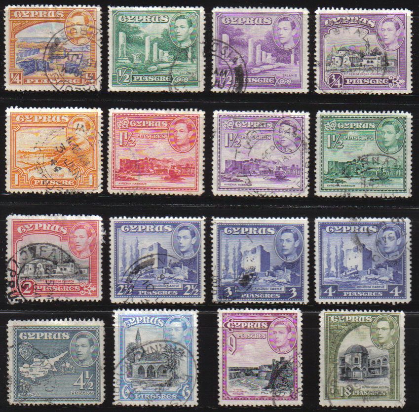 Cyprus Stamps SG 151-60 1938 KG VI Part set - USED (c218)