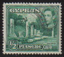 Cyprus Stamps SG 152 1938 KGVI 1/2 Piastre - USED (g155)