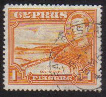 Cyprus Stamps SG 154 1938 KGVI  1 Piastre - USED (g201)