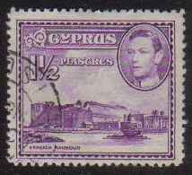 Cyprus Stamps SG 155a 1943 KGVI  1 1/2  Piastres - USED (g193)