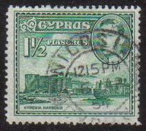 Cyprus Stamps SG 155ab 1951 KGVI  1 1/2  Piastres - USED (g188)