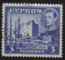 Cyprus Stamps SG 156a 1942 KGVI  3 Piastres - USED (g172)