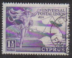 Cyprus Stamps SG 168 1949 KGVI Universal Postal Union 1 1/2 Piastres - USED (g235)