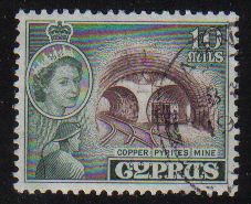 Cyprus Stamps SG 176 1955 QEII  10 Mils - USED (e362)