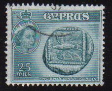 Cyprus Stamps SG 179 1955 QEII  25 Mils - USED (e370)