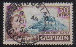 Cyprus Stamps SG 183 1955 QEII  50 Mils - Used (e377)