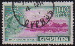 Cyprus Stamps SG 184 1955 QEII  100 Mils - USED (e380)