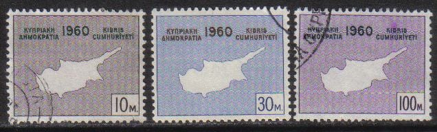 Cyprus Stamps SG 203-05 1960 Maps - USED (g944)